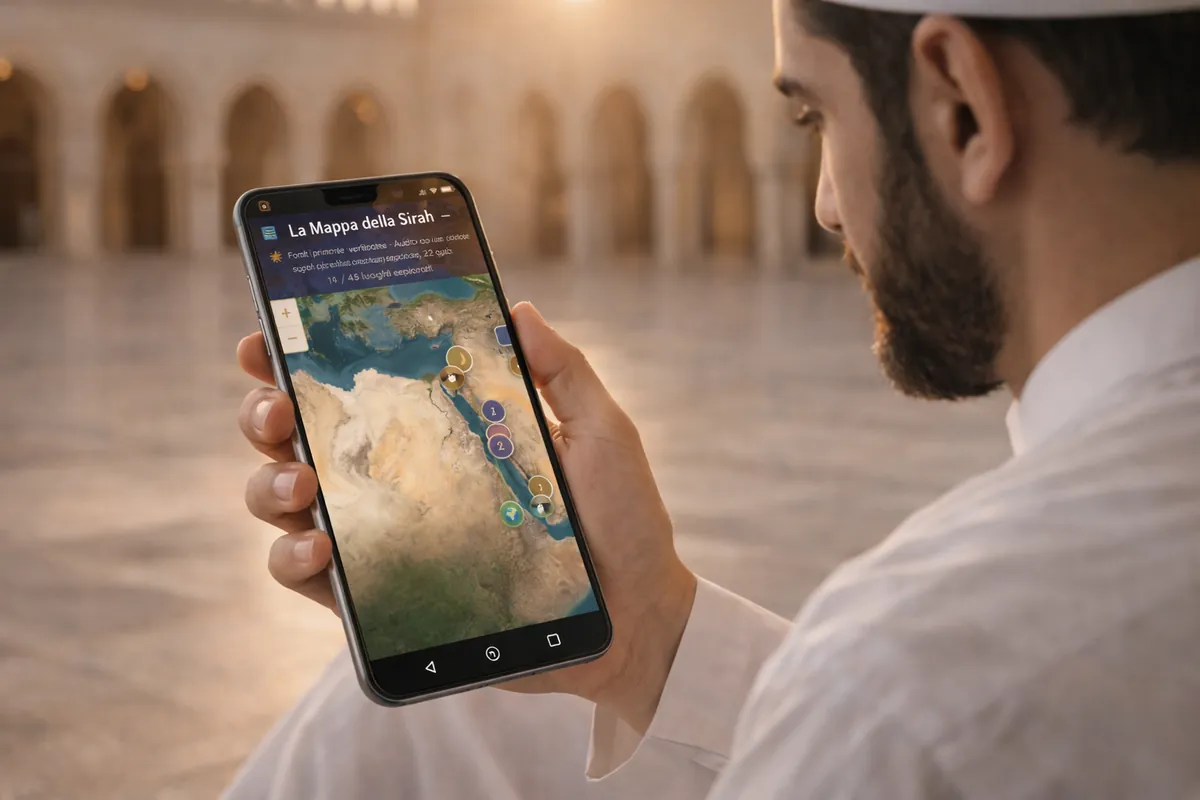 Mappa della Sīrah vista su desktop