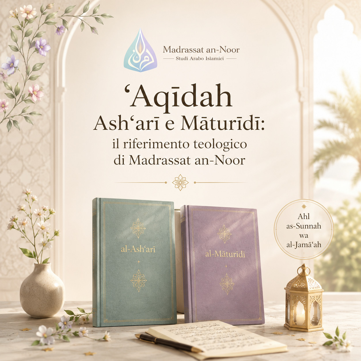 Illustrazione editoriale Madrassat an-Noor sulla aqidah Ashari e Maturidi