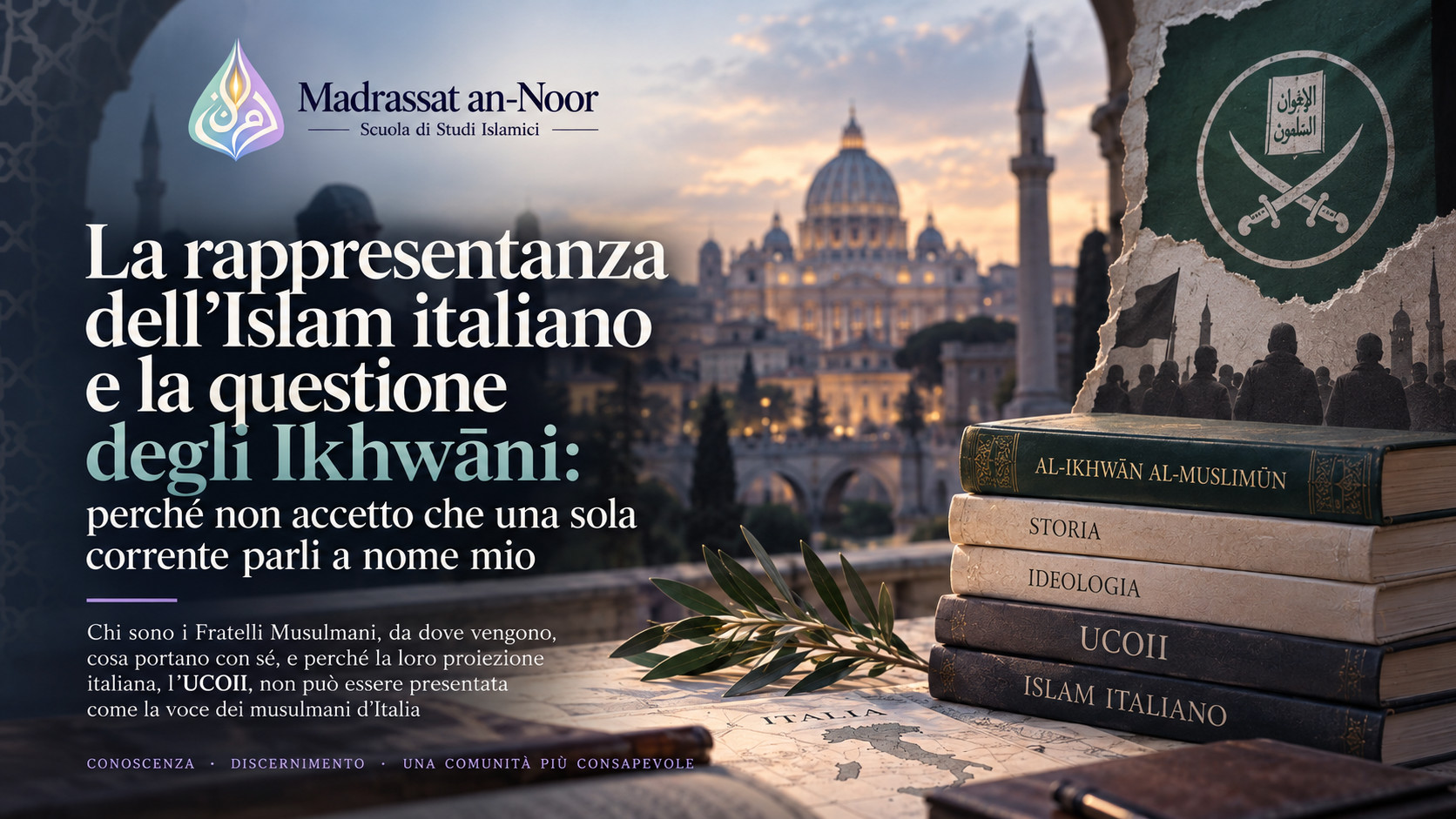 Copertina dell’articolo sulla rappresentanza dell’Islam italiano, i Fratelli Musulmani, l’UCOII e la pluralità delle comunità musulmane in Italia.