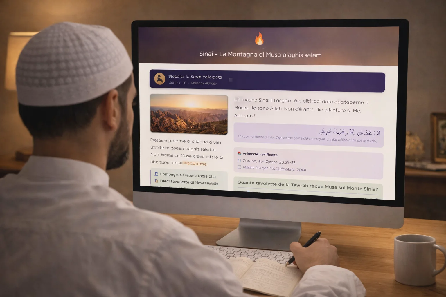 Studio della Sīrah con la mappa interattiva di Madrassat an-Noor